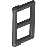 Lego Window 1 x 2 x 3 Pane with Thick Corner Tabs / Black