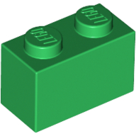 Lego Brick 1 x 2 / Green