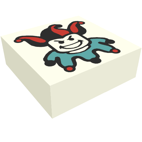 Lego Tile 1 x 1 with Joker Print