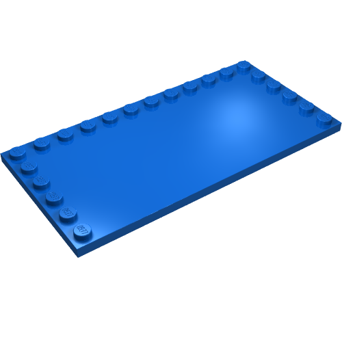Lego Plate Special 6 x 12 with Studs on 3 Edges / Blue