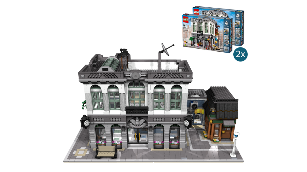 Lego Brick Bank with Coffee Shop