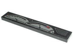 Lego Tile 1 x 6 with Dashboard Gauges Pattern (Sticker) - Set 8466