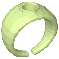 Lego Clikits Ring, Wide Band with Hole in Top / Trans-Light Bright Green
