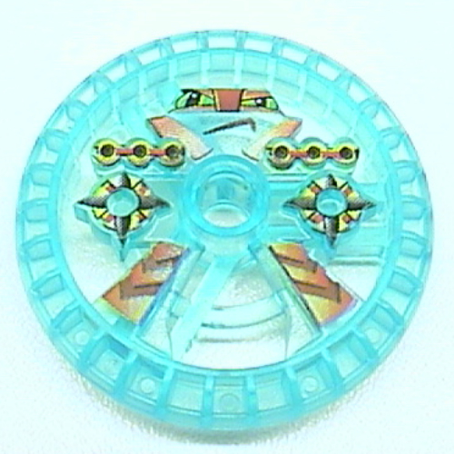 Lego Technic Disc 5 x 5 Notched, Blazooka / Trans-Light Blue