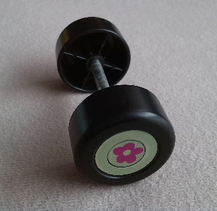 Lego Duplo Wheel Double Assembly with Metal Axle and Flower Pattern / Black