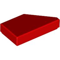 Lego Tile 1 x 2 with Stud Notch Left / Red