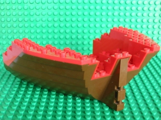 Lego Boat, Hull Large Stern 14 x 16 x 5 1/3 with Red Top (2558 / 2559)