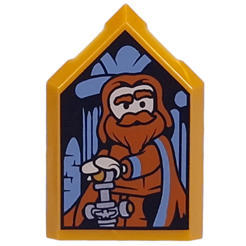 Lego Tile Special 2 x 3 Pentagonal with Godric Gryffindor Portrait Print