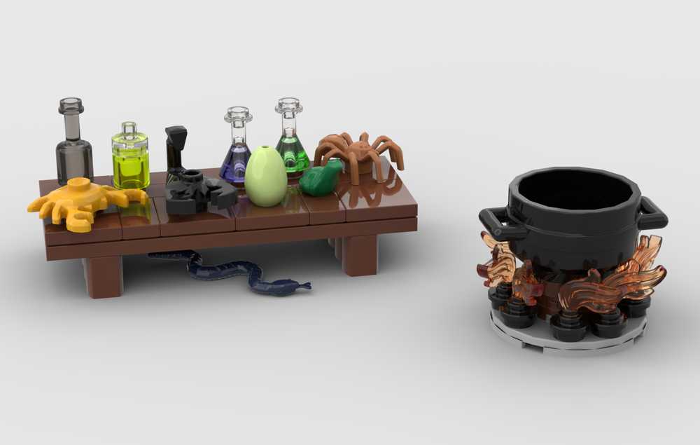 Lego Magician's Cauldron with Ingredients