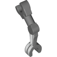 Lego Arm Mechanical [2 Clips at 90°] with White Pattern on Left / Dark Bluish Gray