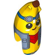 Lego Costume Banana Half with Silver and Sand Green Googles, Denim Jacket, Red Bandana, Reddish Brown Top print / Yellow