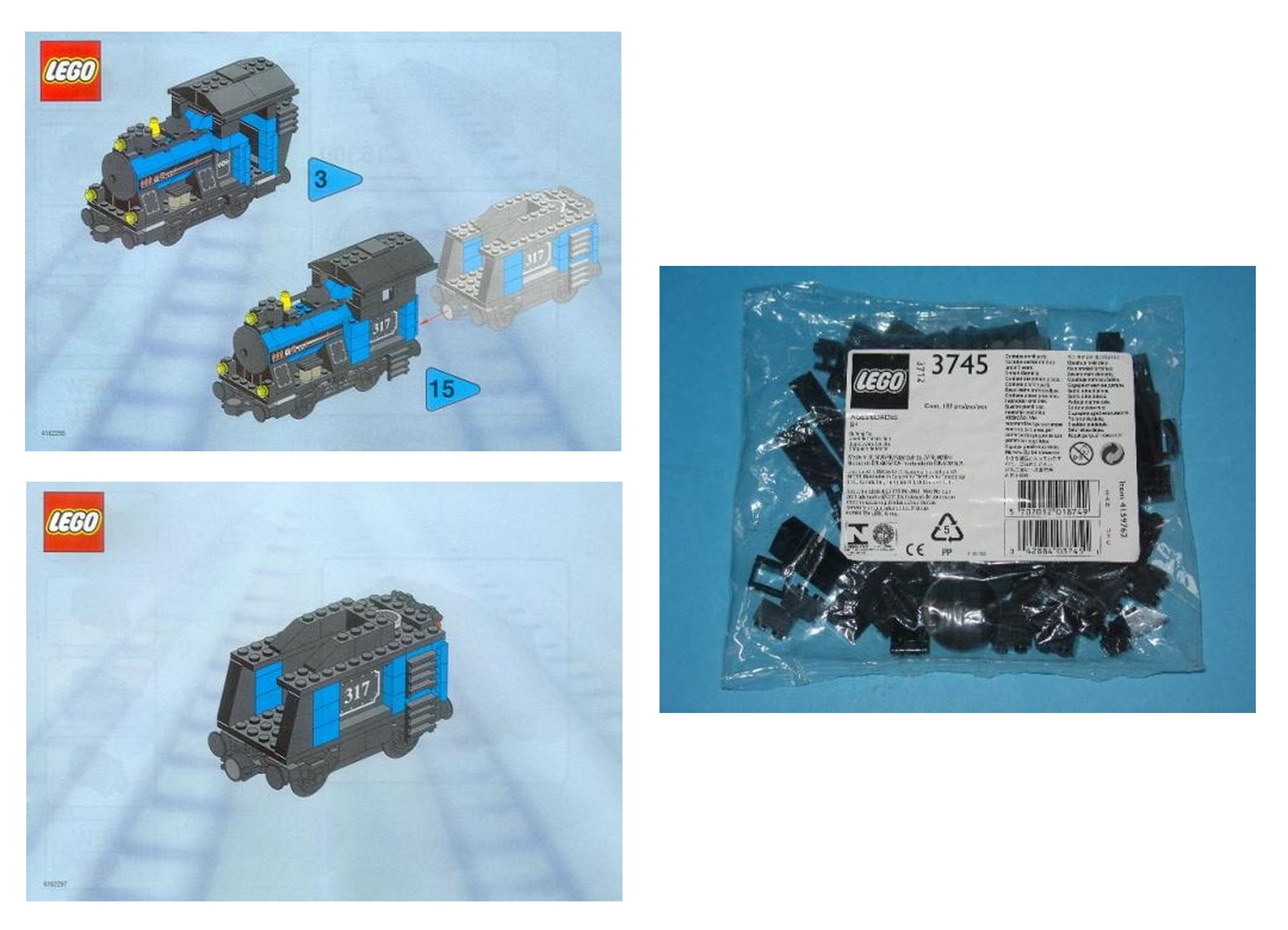 Lego Small Train Engine with Tender Black