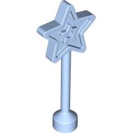 Lego Duplo Wand, with 5 Pointed Star Top / Bright Light Blue