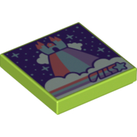 Lego Tile 2 x 2 with Rainbow World Print