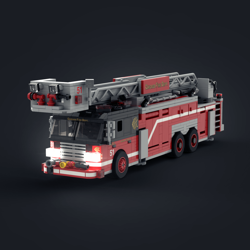 Lego Tower-Ladder Fire Truck (Chicago Fire Dept.)