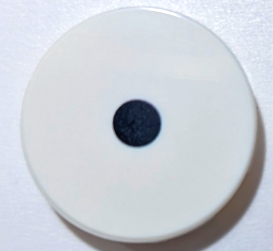 Lego Tile, Round 2 x 2 with Bottom Stud Holder with Black Dot / Eye Pattern