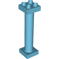 Lego Duplo Support Column 2 x 2 x 6 Round with Open Latticed Back / Medium Azure