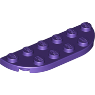 Lego Plate Round Corners 2 x 6 Double / Dark Purple