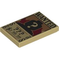 Lego Tile Pack 2 x 3, One Piece Wanted Poster Prints [All Tiles] / Tan