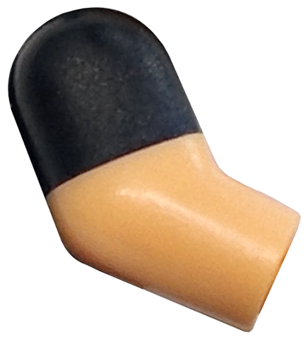 Lego Arm, Right with Molded Black Short Sleeve  Pattern / Warm Tan