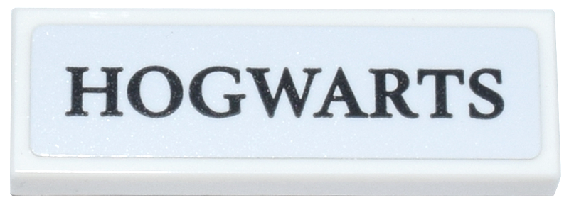 Lego Tile 1 x 3 with Black 'HOGWARTS' Pattern (Sticker) - Set 76457