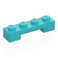 Lego Plate Special 1 x 4 x 2/3 with 1 x 2 Bottom Cutout / Medium Azure