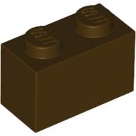 Lego Brick 1 x 2 / Dark Brown