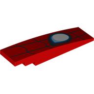 Lego Brick Curved 8 x 2 No Studs with Black Webbing, White Spider Eye Print / Red