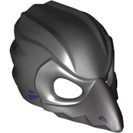 Lego Mask Bird (Raven) with Dark Bluish Gray Beak and Silver Eyepatch Print / Black