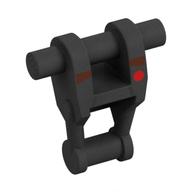 Lego Torso Mechanical, Battle Droid with Red Dot, Dark Red Stripes, Black Markings Print / Pearl Titanium