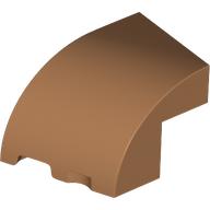 Lego Brick Wedged, Curved 3 x 2 x 1 2/3 with Stud Notch Left / Medium Nougat