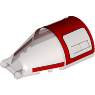 Lego Windscreen 7 x 4 x 2 Round with Handle with Red Cockpit Print