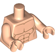 Lego Torso Bare Chest with Muscles Print, Light Nougat Arms and Hands