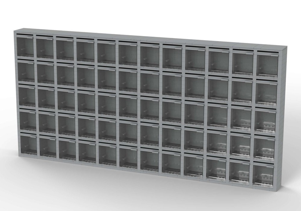 Lego Light Bluish Grey 5x12 Minifig Display