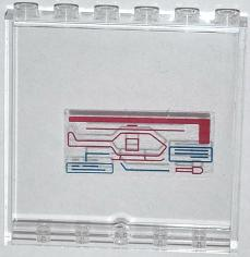 Lego Panel 1 x 6 x 5 with Red Helicopter and Missile on Screen Pattern (Sticker) - Set 76007