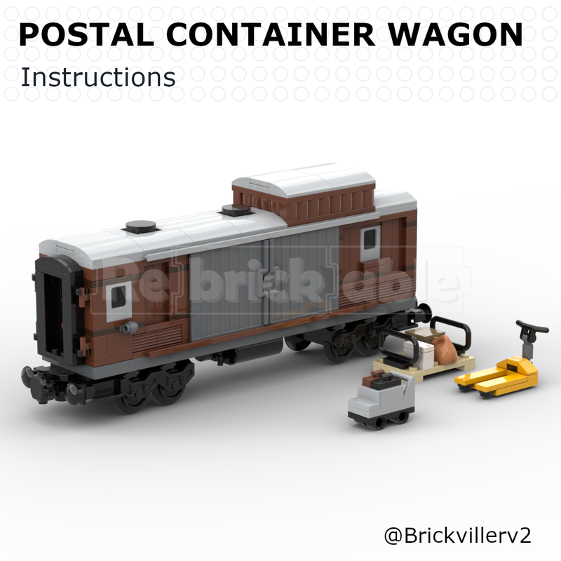 Lego Postal container wagon (10194 add-on)