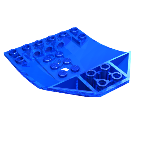 Lego Brick Wedged, Curved Inverted 8 x 6 x 2 Cockpit / Trans-Dark Blue