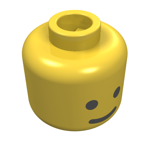 Lego Minifig Head Standard Grin Print [Blocked Open Stud]