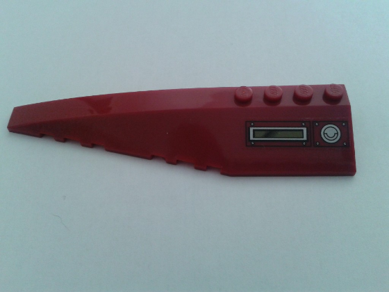 Lego Wedge 12 x 3 Left with Lime Panel and Filler Cap Pattern (Sticker) - Set 7297