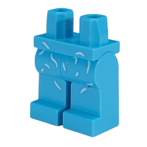 Lego Hips and Medium Azure Legs with White Cat Hairs print