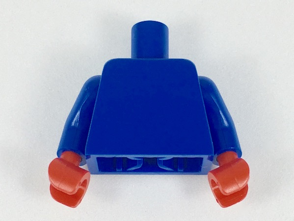 Lego Torso Plain / Blue Arms / Red Hands