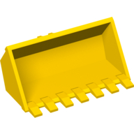 Lego Construction Vehicle Bucket 3 x 6, 7 Hinge Teeth / Yellow