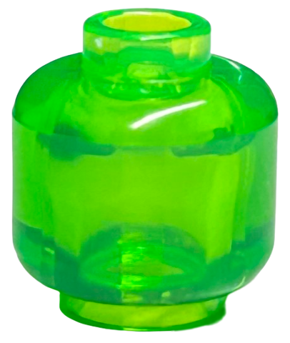 Lego Minifigure, Head (Plain) / Trans-Bright Green
