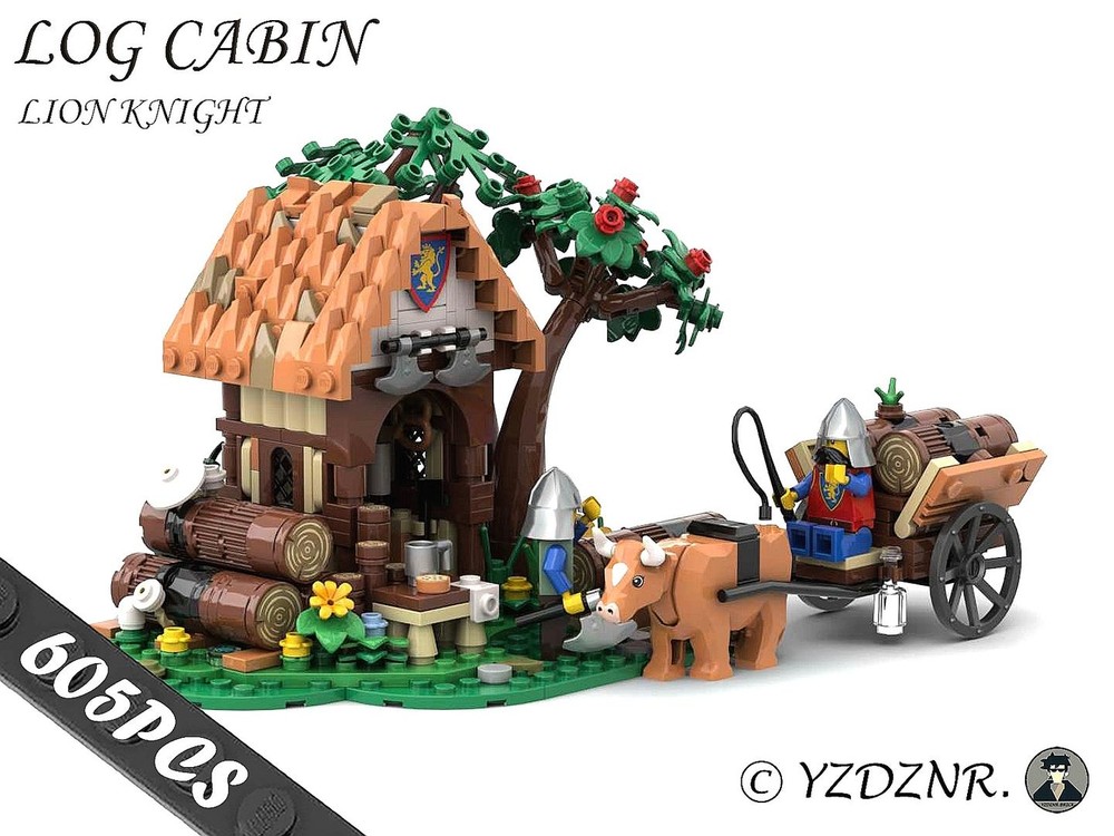 Lego Lion Knight Log Cabin