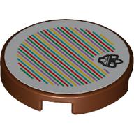 Lego Tile Round 2 x 2 with Mole Miner and Barcode Print (Sticker)