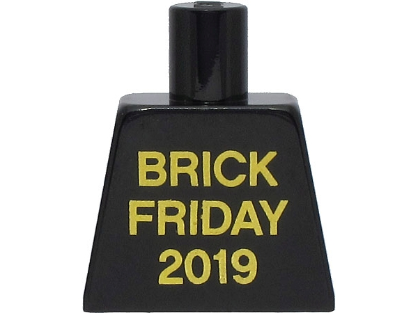Lego Torso with Gold 'BRICK FRIDAY 2019' Pattern / Black