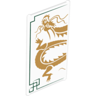 Lego Glass for Window 1 x 4 x 6 with Dragon Head and Midsection Print