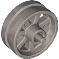 Lego Wheel Centre 15 x 6 City Motorcycle with Stub Axles / Flat Silver