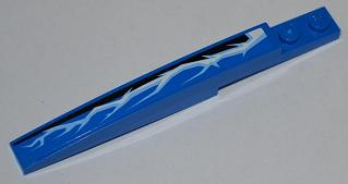 Lego Slope, Curved 10 x 1 with Lightning Pattern Model Right Side (Sticker) - Set 9442
