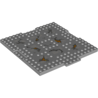 Lego Plate Special 16 x 17 x 2/3 with 1 x 4 Recessed with Cracks and Bursting Lava Print